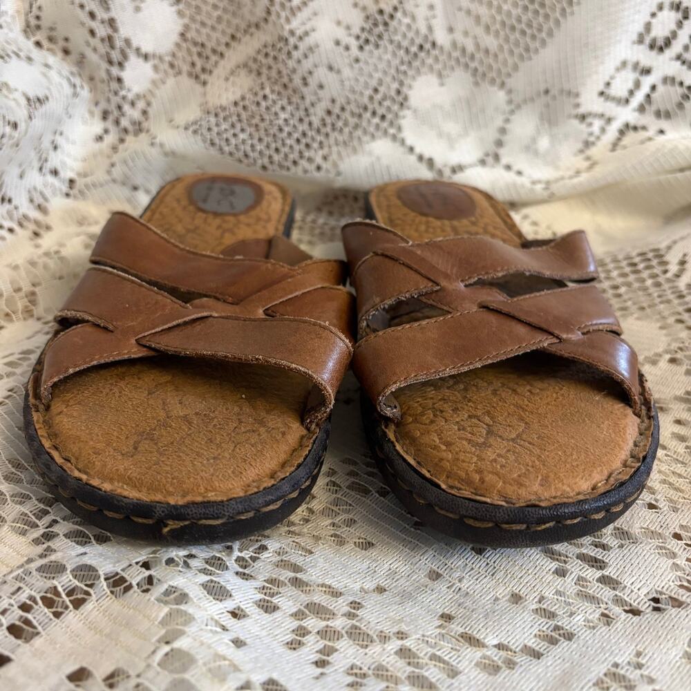 B.O.C. Women's US 9 M/W Multi Strap Brown Faux Leather Sandals